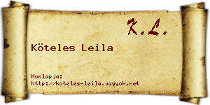 Köteles Leila névjegykártya